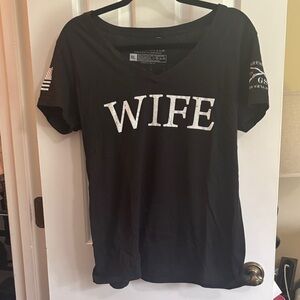 Grunt Style Black Tee with White Crossed Muskets Graphic